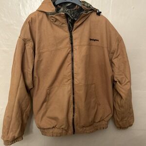 Mens‎ Remington Camo Winter Hunting Coat Reverse Brown Canvas 2XL